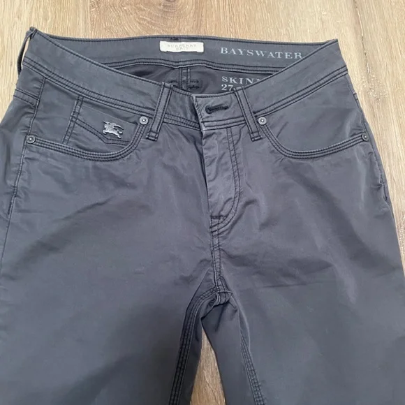 Burberry Bayswater Skinny Zip Pants, Dark Grey, Size 27 - Picture 7 of 10